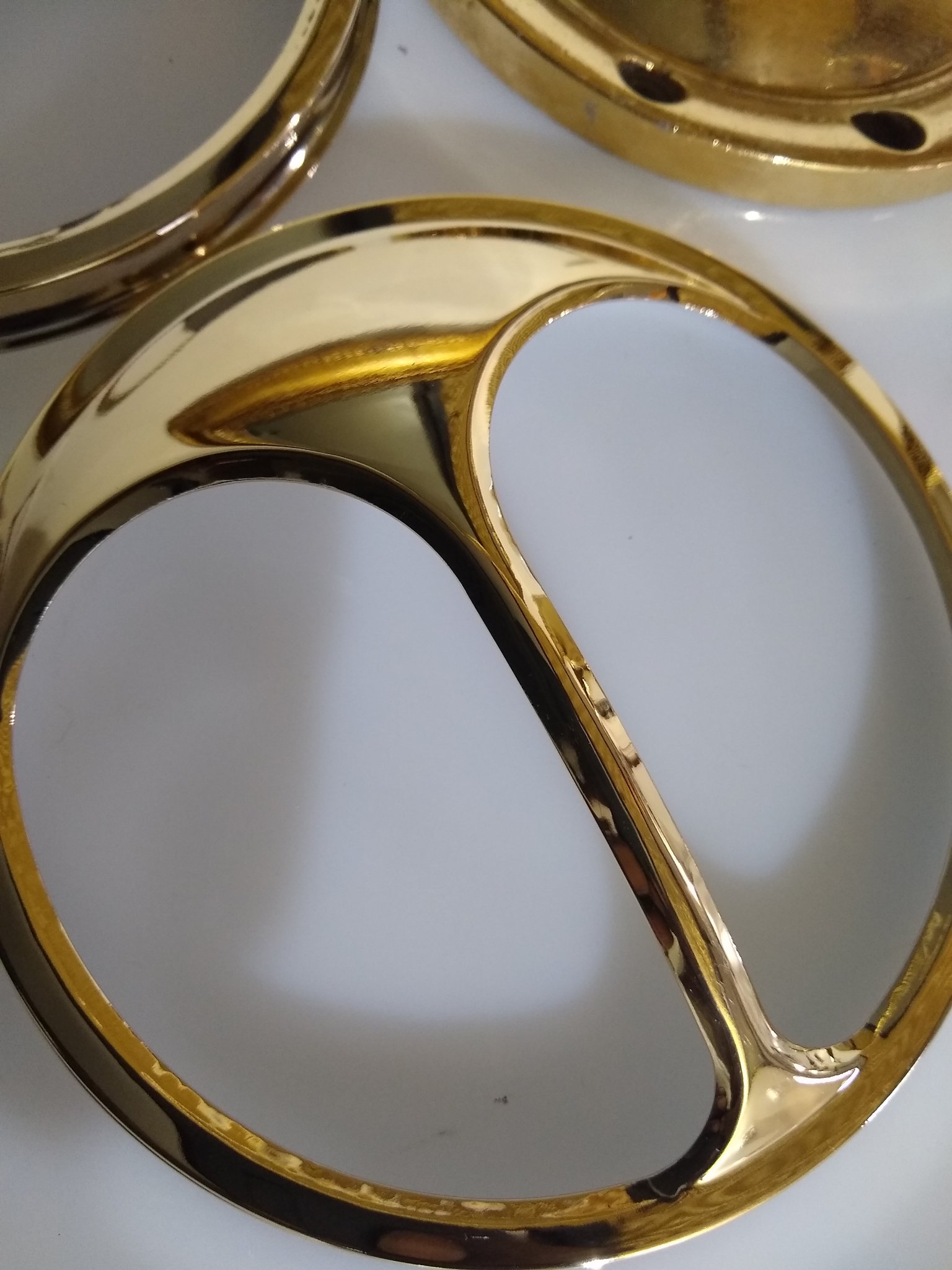 ChromeKarats gold plating work — Gold Headlight Bezels — Set Detail